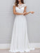 Elegant White A-line Long Wedding Dresses,WD3095