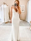 Elegant V-neck Spaghetti Strap Mermaid Long Wedding Dresses,WD3098