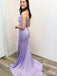 Elegant Purple Spaghetti Strap Mermaid Long Prom Dress,PD38083