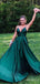 Elegant V-neck Spaghetti Strap A-line Long Prom Dress,PD38090