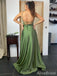 Simple Spaghetti Strap Split Side A-line Long Prom Dress,PD38095