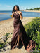 Elegant One Shoulder Split Side Mermaid Long Prom Dress,PD38102