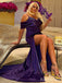 Elegant Sweetheart Spaghetti Strap Split Side Mermaid Long Prom Dress,PD38103