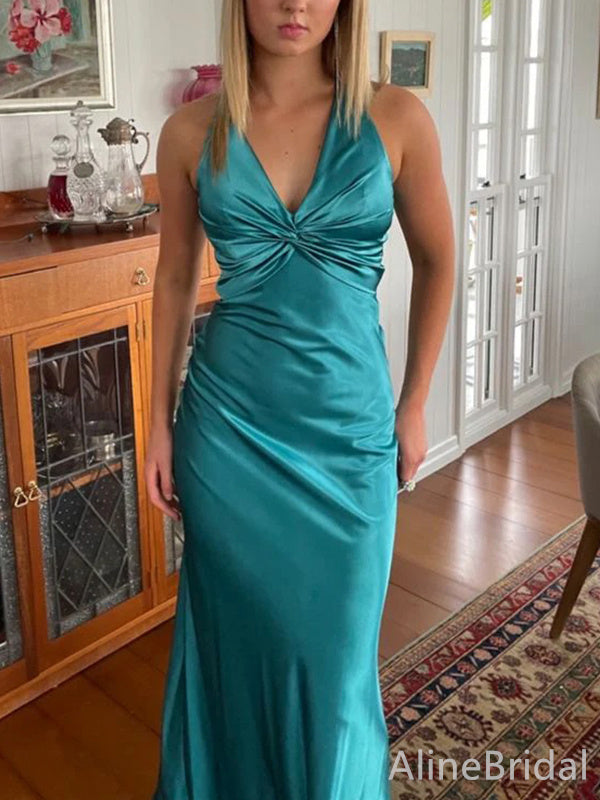 Elegant V-neck Halter Mermaid Long Prom Dress,PD38123