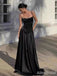 Elegant V-neck Spaghetti Strap A-line Long Prom Dress,PD38124