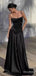 Elegant V-neck Spaghetti Strap A-line Long Prom Dress,PD38124