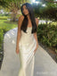 Elegant White Spaghetti Strap Mermaid Long Prom Dress,PD38146