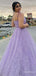 Elegant Purple Spaghetti Strap A-line Long Prom Dress,PD38164