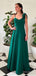 Elegant V-neck Spaghetti Strap A-line Long Prom Dress,PD381763