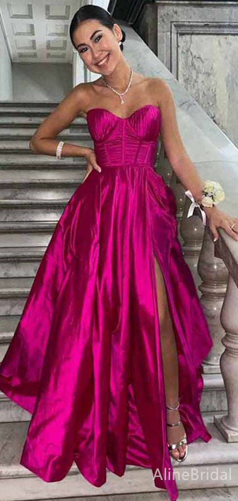 Gorgeous Sweetheart Strapless A-line Long Prom Dress,PD381768