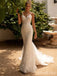 Luxury V-neck Spaghetti Strap Mermaid Long Wedding Dresses,WD3075