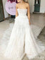 Elegant White Strapless A-line Long Wedding Dresses,WD3112