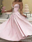 Gorgeous Pink V-neck Strapless A-line Long Prom Dress,PD381904