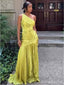 Elegant One Shoulder Split Side Mermaid Long Prom Dress,PD381910