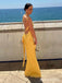 Elegant Yellow One Shoulder Mermaid Long Prom Dress,PD381912