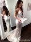 Sexy V-neck Spaghetti Strap Mermaid Long Prom Dress,PD381925