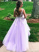 Elegant V-neck A-line Appliques Long Prom Dress,PD37661