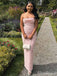 Elegant Light Pink Strapless Mermaid Long Prom Dress,PD381943