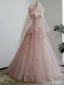 Gorgeous Sweetheart Strapless Lace Appliques A-line Long Prom Dress,PD381953