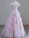 Elegant Pink Strapless Appliques Mermaid Long Prom Dress,PD381964