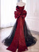 Gorgeous Burgundy Strapless Mermaid Long Prom Dress,PD381965