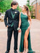 Elegant One Shoulder Side-Slit Mermaid Long Prom Dress,PD381975