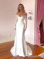 Elegant V-neck Of-Shoulder Long Sleeves Mermaid Long Wedding Dresses,WD3114