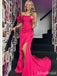 Elegant Off-Shoulder Strapless Side Slit Mermaid Long Prom Dress,PD382020