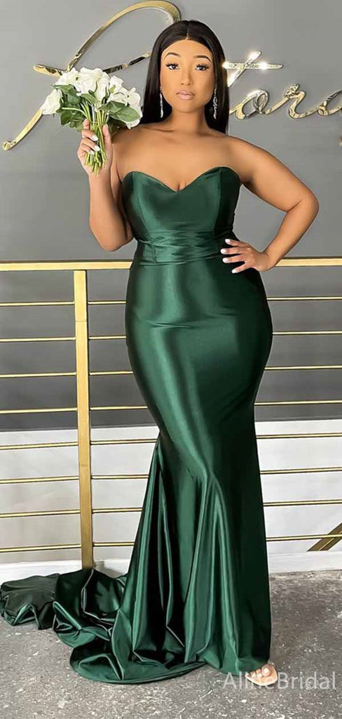 Elegant V-neck Dark Green Mermaid Long Prom Dress,PD382046