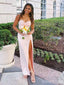 Elegant Sweetheart Pink Strapless Split Side Mermaid Long Prom Dress,PD382054