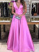 Elegant V-neck A-line Long Prom Dress,Evening Dress,PD382067