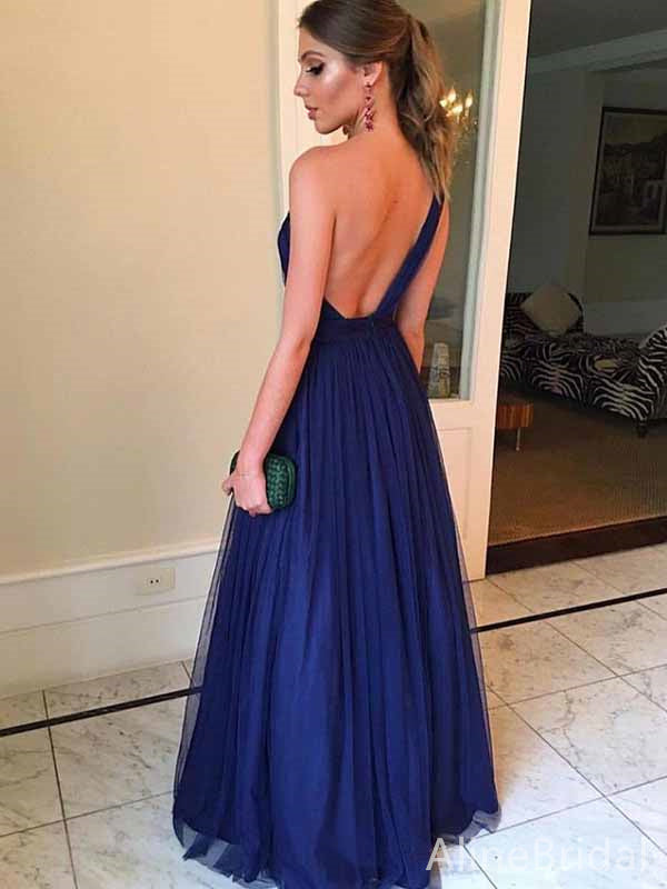 Elegant One Shoulder Backless A-line Long Prom Dress,Evening Dress,PD382078