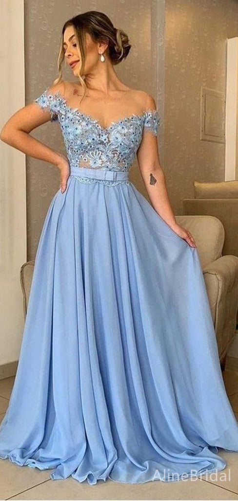 Gorgeous V-neck Off-Shoulder Strapless A-line Long Prom Dress,Evening Dress,PD382080