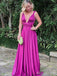 Sexy V-neck Strap A-line Long Prom Dress,Evening Dress,PD382098