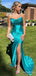 Elegant Spaghetti Strap Side Slit Mermaid Long Prom Dress,Evening Dress,PD382103