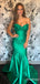 Elegant V-neck Strapless Green Mermaid Long Prom Dress,Evening Dress,PD382113