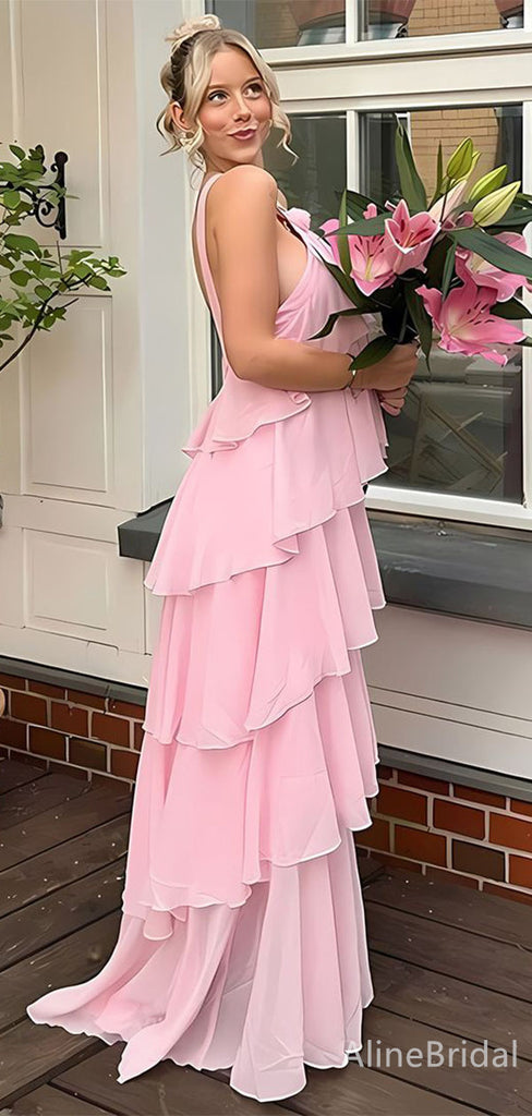 Elegant Pink Halter A-line Long Prom Dress,Evening Dress,PD382206