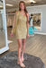 Sparkly One shoulder Sheath Short Mini Homecoming Dress, HD3101