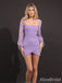 Elegant Square Long Sleeves A-line Short Mini Homecoming Dress, HD32672