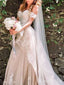 Gorgeous Sweatheart Off-Shoulder Strapless A-line Long Wedding Dresses,WD3065