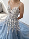Sexy V-neck Sleeveless A-line Floor length Prom Dress, PD3712