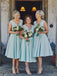 Elegant V-neck Sleeveless A-line Knee-length Bridesmaid Dress, PD3170