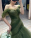 Elegant Off Shoulder Sleeveless A-line Floor Length Prom Dress, PD3665