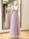 Elegant V-neck A-line Long Prom Dress,Evening Dress,PD37689