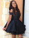 Elegant Off-Shoulder Lace A-line Short Mini Homecoming Dress, HD32675