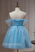 Cute Strapless Sleeveless A-line Short Mini Homecoming Dress, HD3090