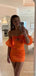 Simple Orange Off-Shoulder Strapless A-line Short Homecoming Dress, HD3237