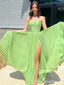 Summer Spaghetti Strap Split Side A-line Long Prom Dress,Evening Dress,PD37714