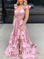 Elegant Pink V-neck Split Side Long Prom Dress,Evening Dress,PD37734