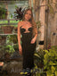 Unique Black Sweatheart Halter A-line Long Prom Dress,PD3763
